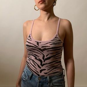 C&C California Pink Zebra Print Tank